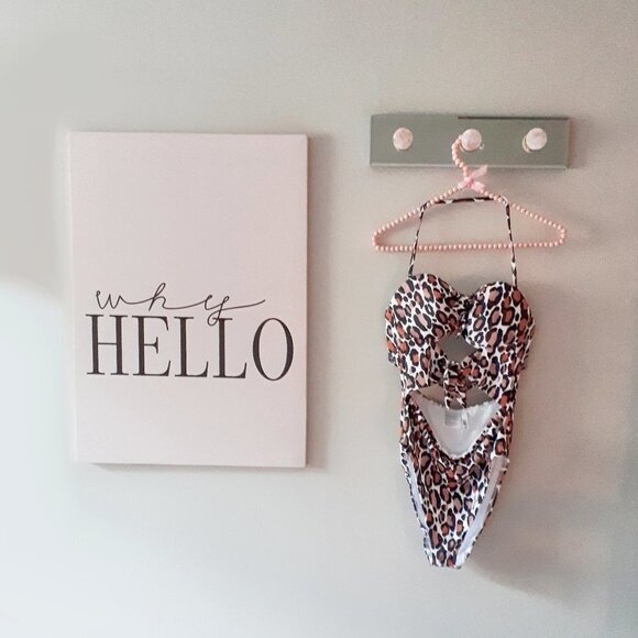 NWT Bar III leopard print one piece swimsuit, L - Picture 7 of 9